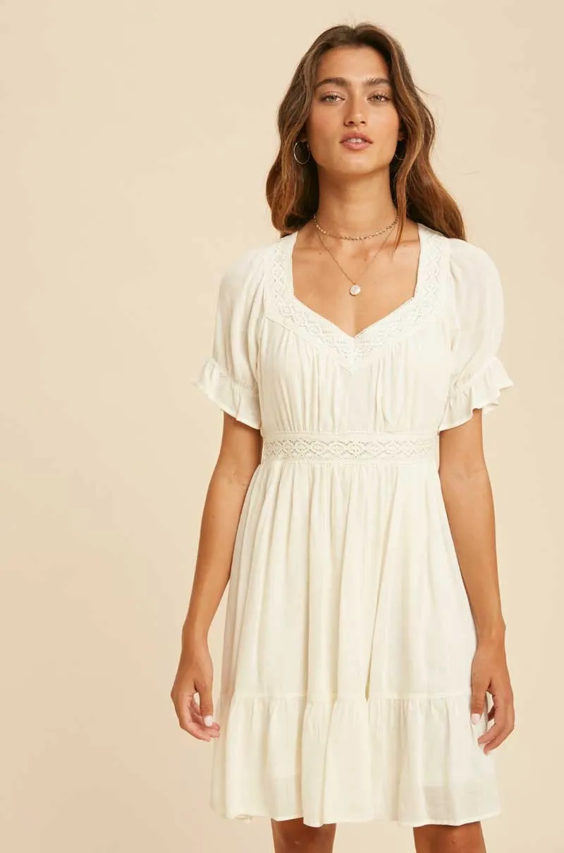 Creme Boho Sweetheart Dress