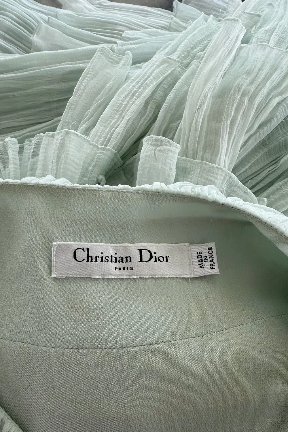 Cruise 2009 Christian Dior by John Galliano Beaded Sea Foam Green Ruffle Dress