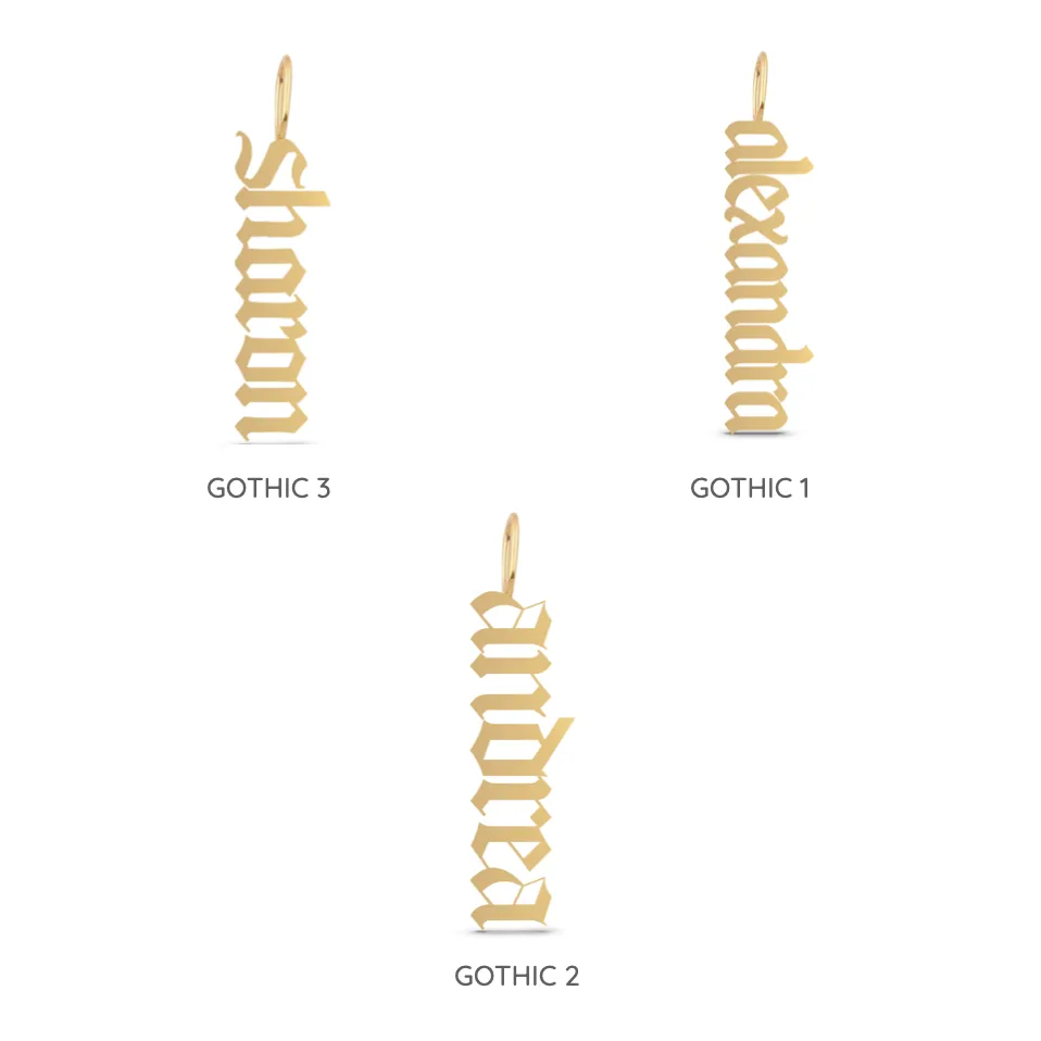 Custom Gothic Name Charm