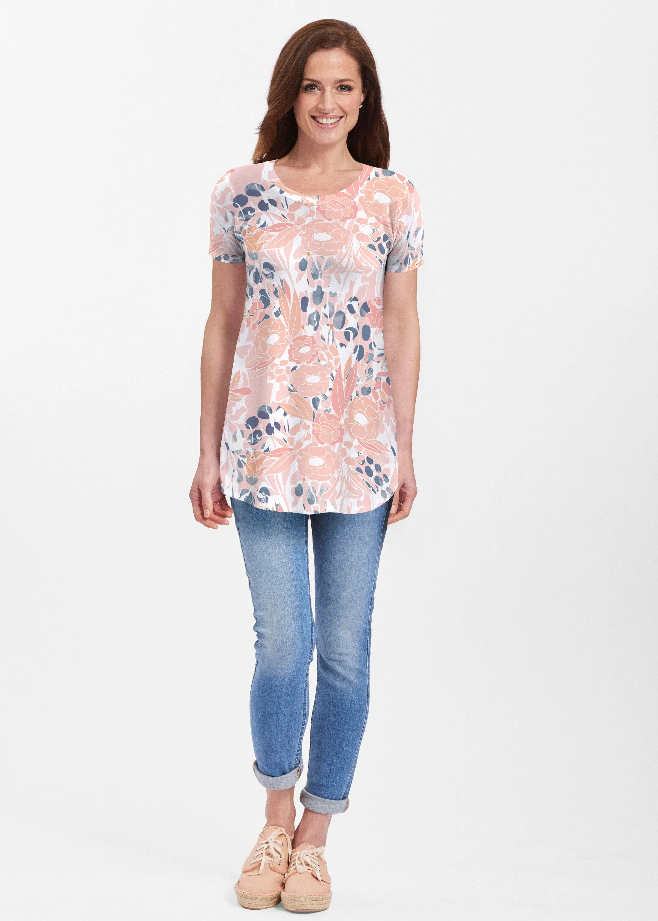Daydream Florals (7805) ~ Butterknit Short Sleeve Tunic
