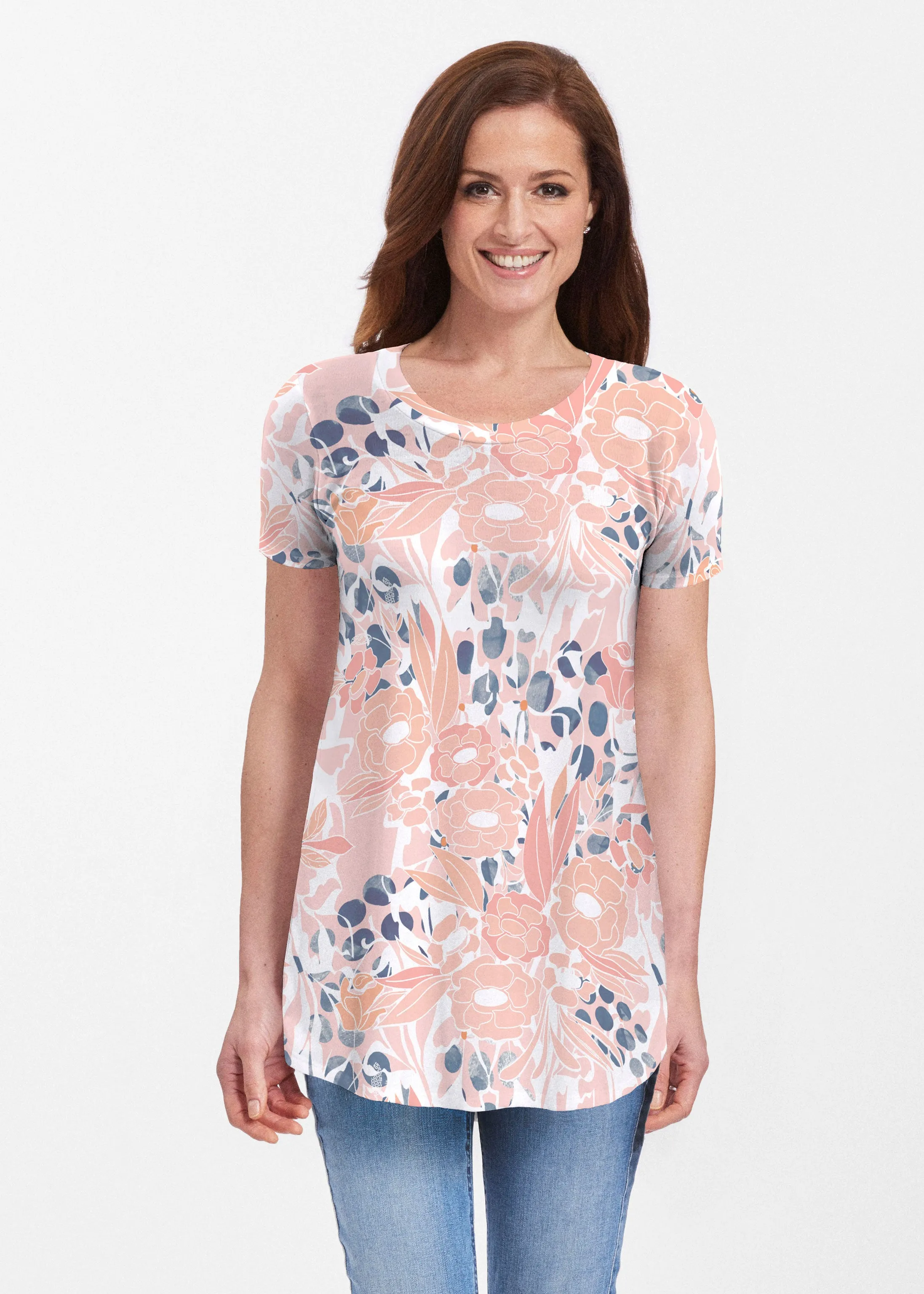 Daydream Florals (7805) ~ Butterknit Short Sleeve Tunic