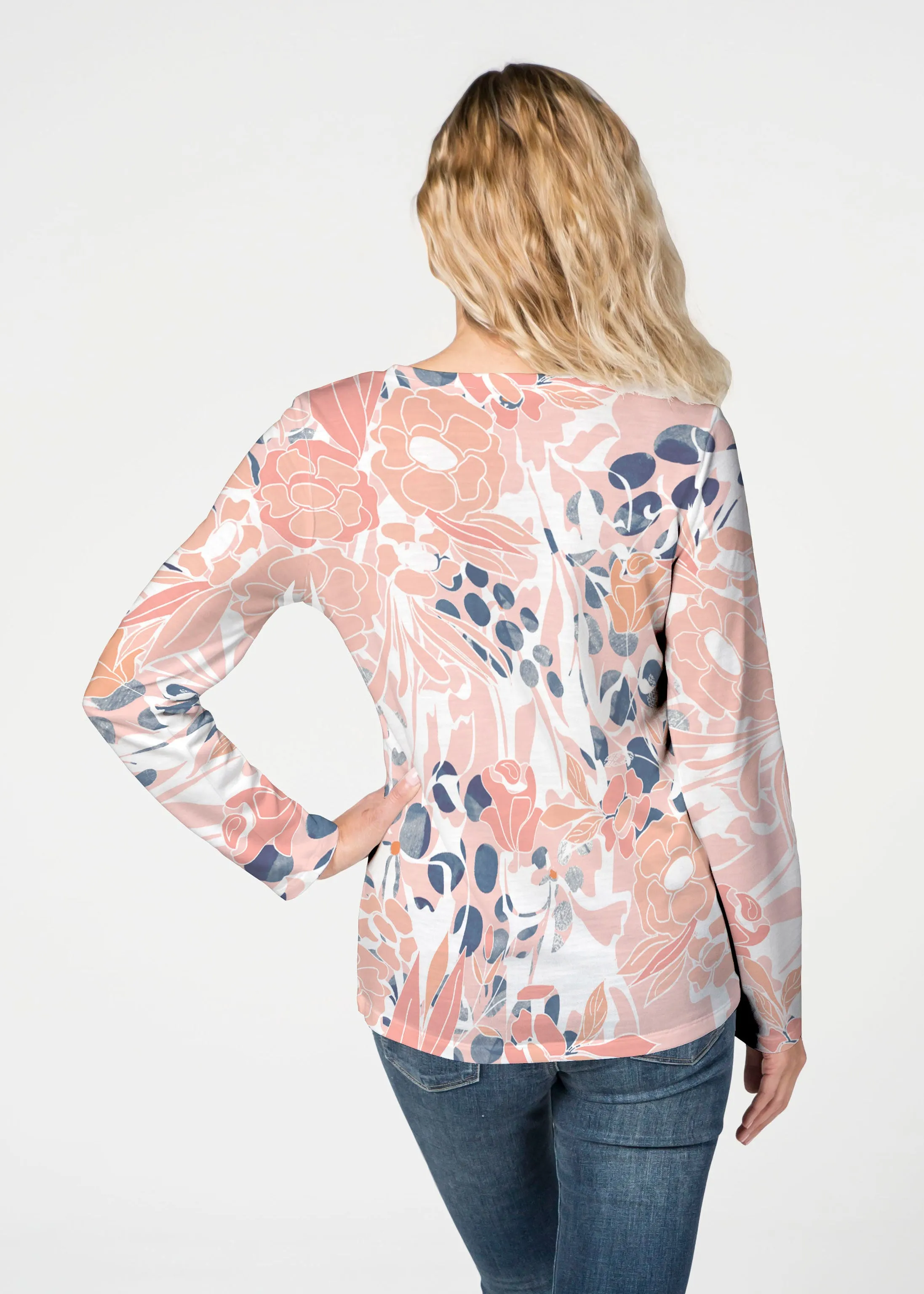 Daydream Florals (7805) ~ French Terry V-neck Top