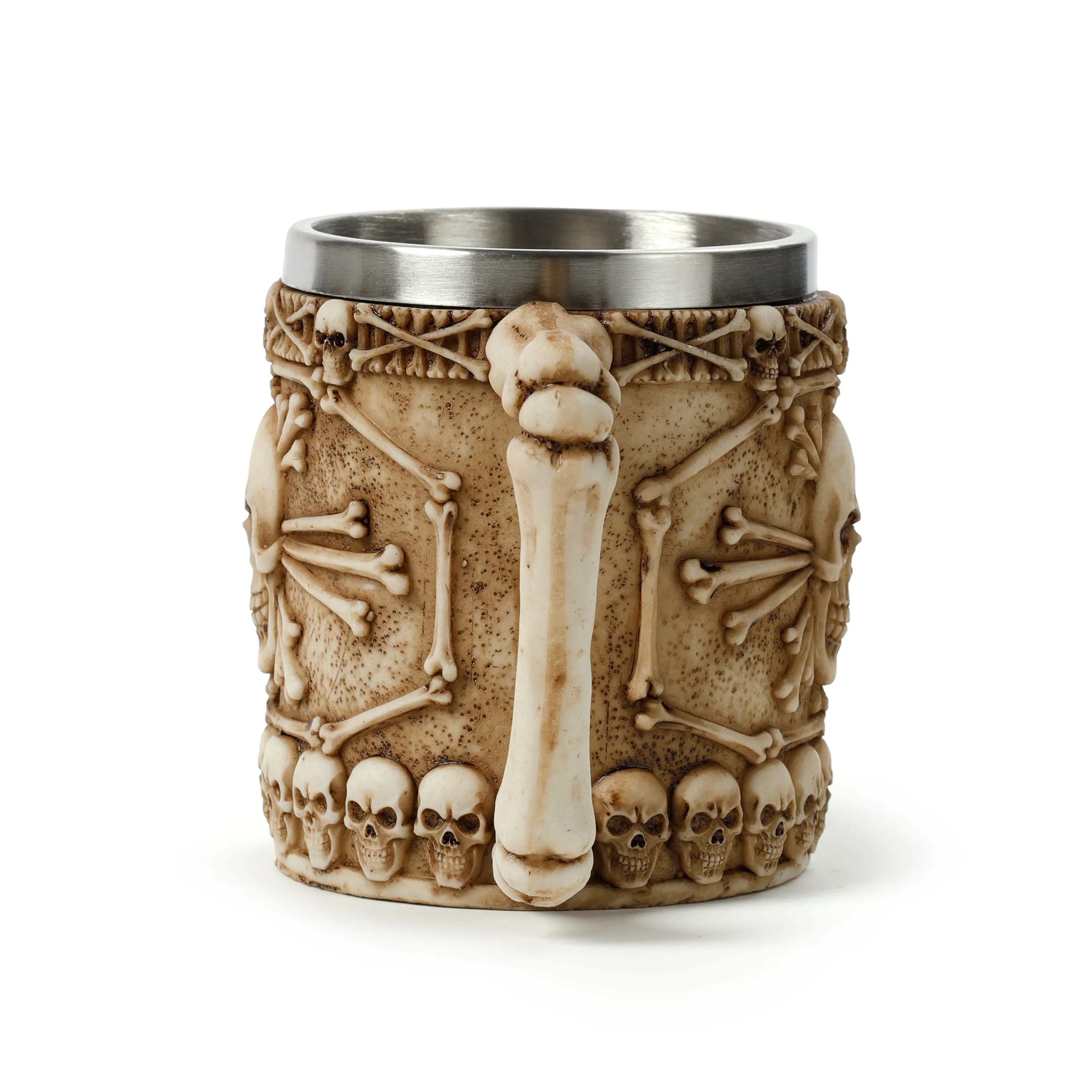 Decorative Tankard - Skull with Bones Handle