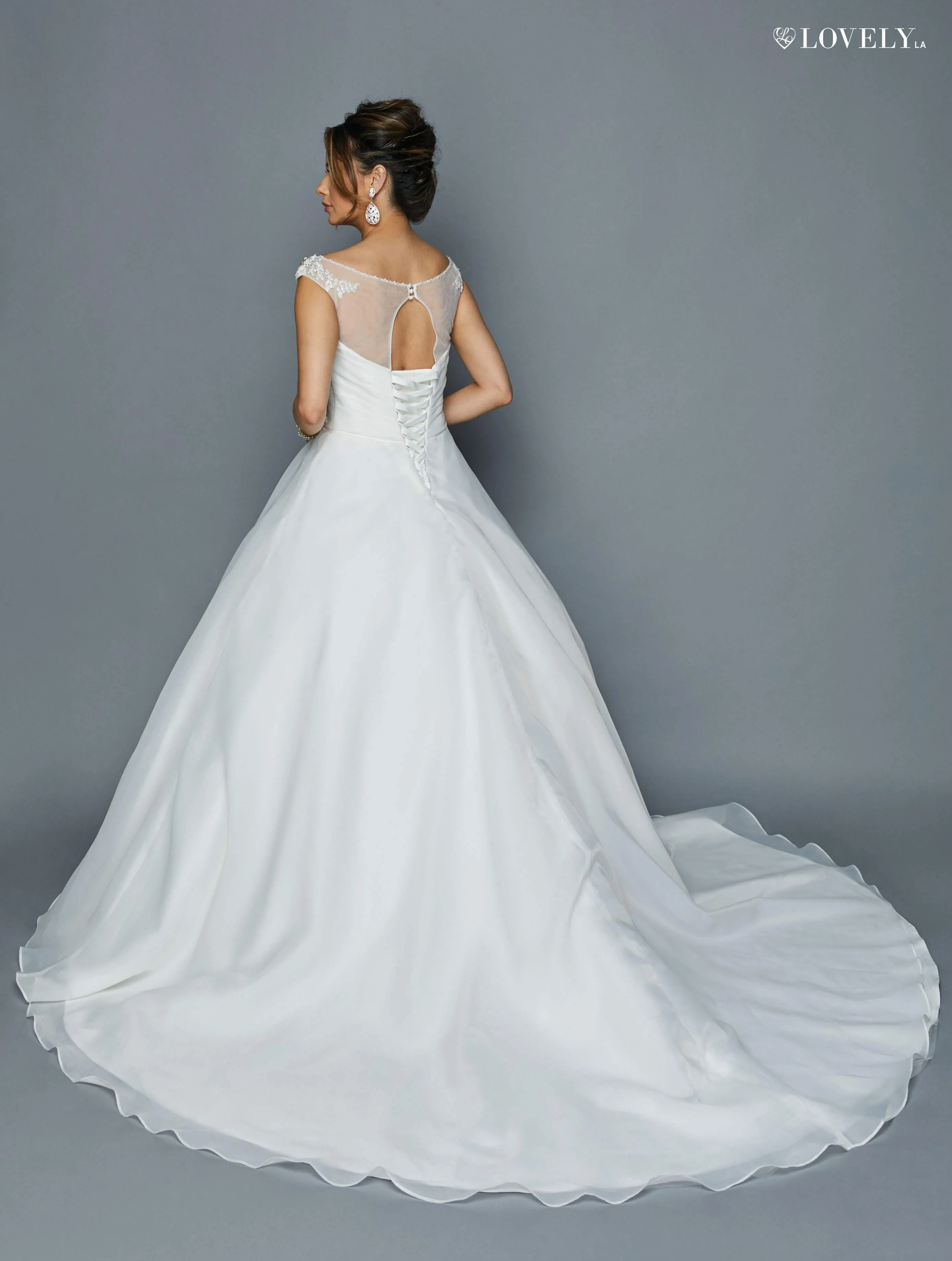 DeKlaire Bridal 397 Lace-Up Back V-Neck Wedding Ball Gown