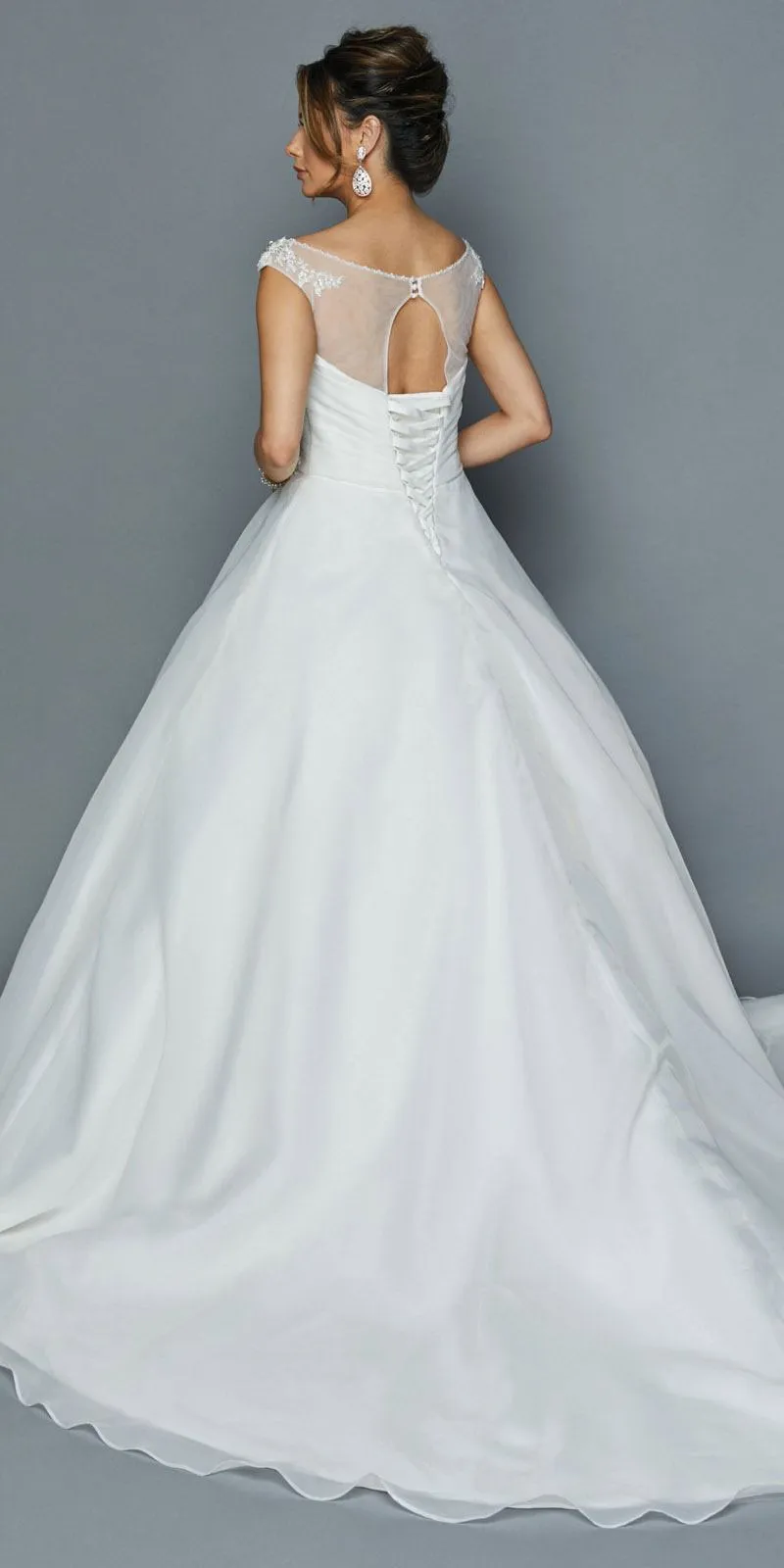 DeKlaire Bridal 397 Lace-Up Back V-Neck Wedding Ball Gown