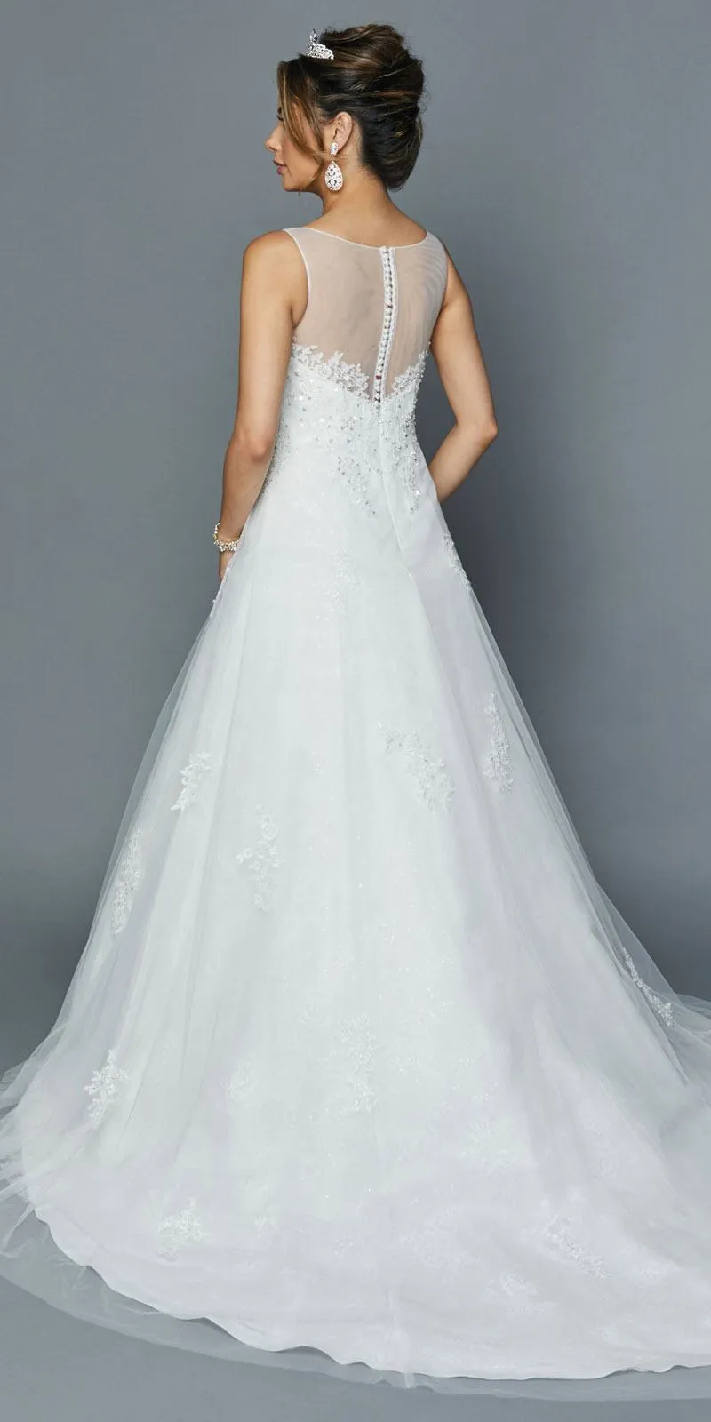 DeKlaire Bridal 399 A-Line Appliqued Long Wedding Dress
