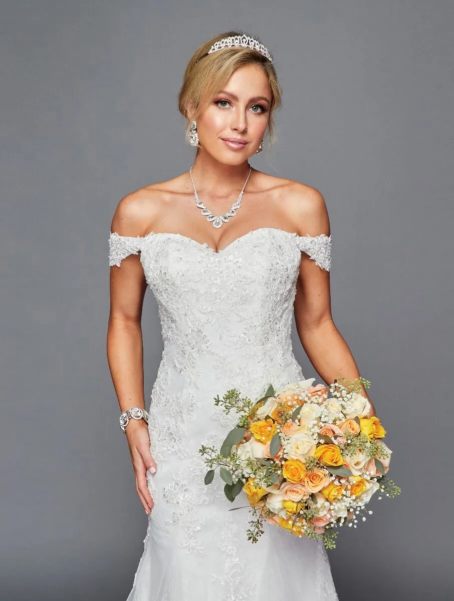 DeKlaire Bridal 432 Off Shoulder Trumpet Wedding Dress