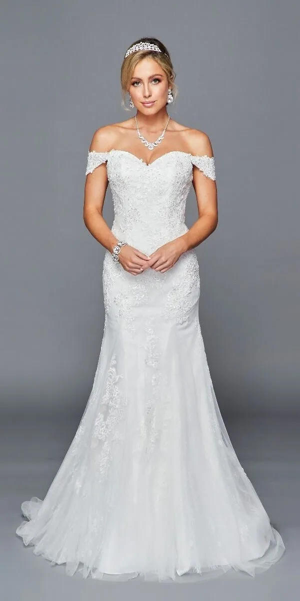 DeKlaire Bridal 432 Off Shoulder Trumpet Wedding Dress