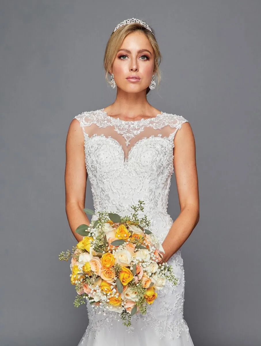 DeKlaire Bridal 433 Scoop Neckline Mermaid Wedding Dress