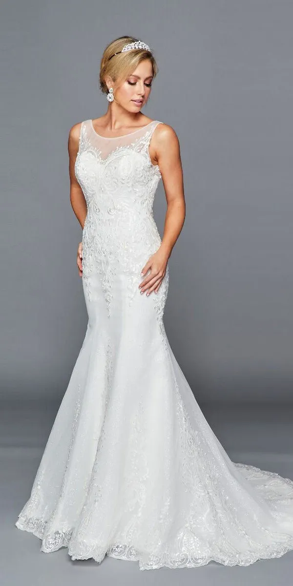 DeKlaire Bridal 441 Scoop Neckline Mermaid Wedding Dress