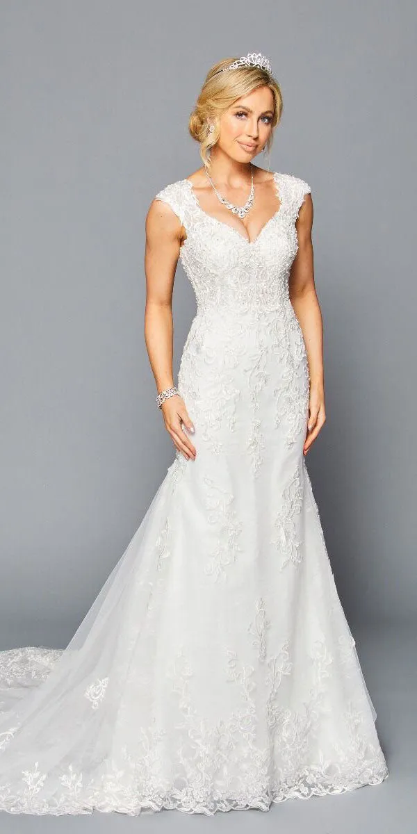 DeKlaire Bridal 448 V-Neckline Mermaid Wedding Dress