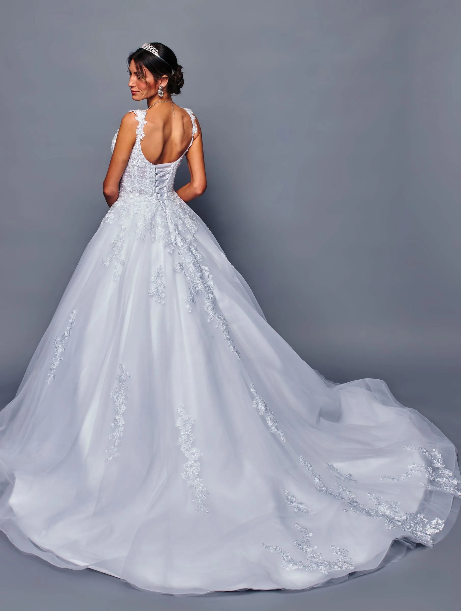 Deklaire Bridal 482 Floor Length A-Line Poofy Wedding Gown