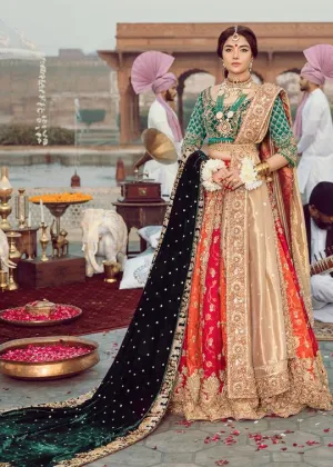 Designer Bridal Lehnga with Velvet Shawl #Y2092