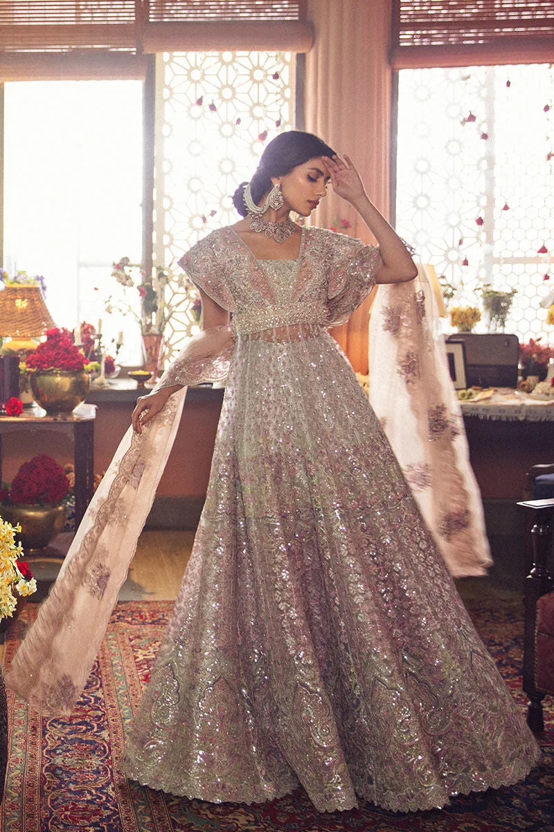 Designer Indian Bridal Wear Ivory Color Lehenga Gown