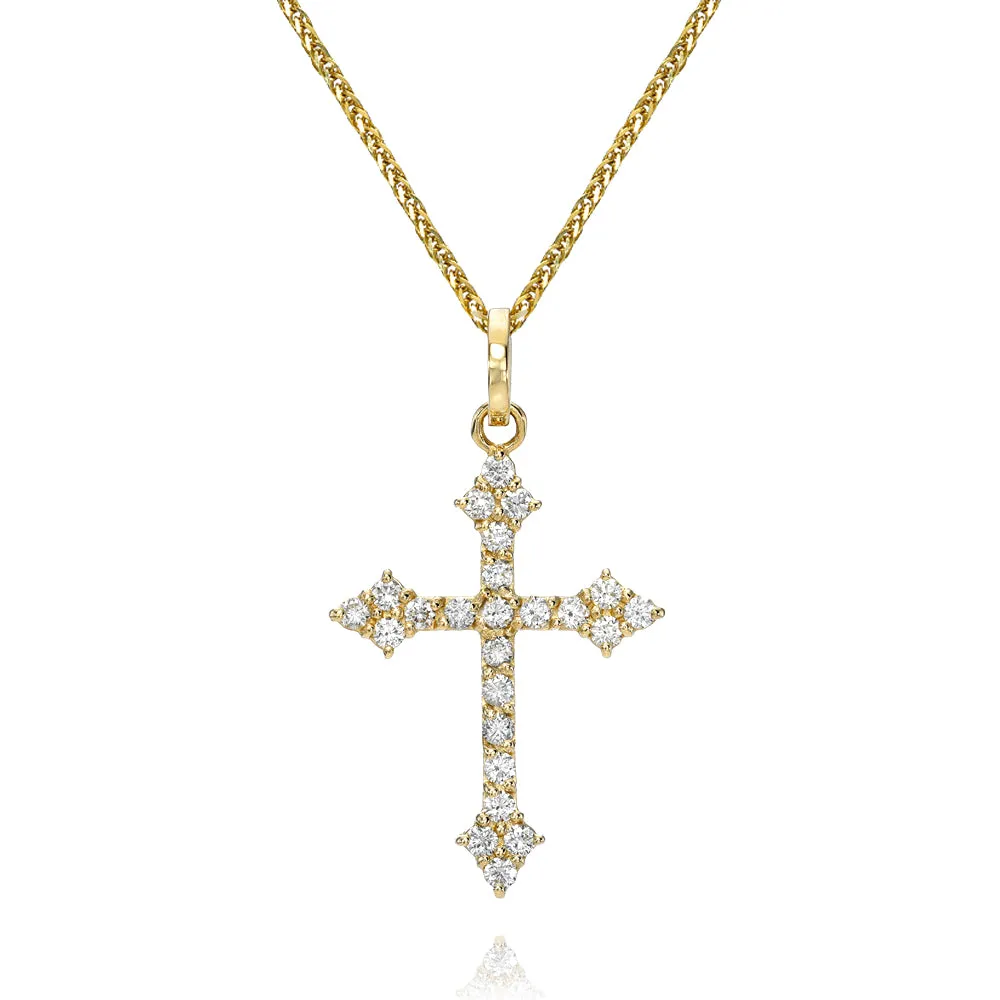 Diamond Gothic Cross Pendant