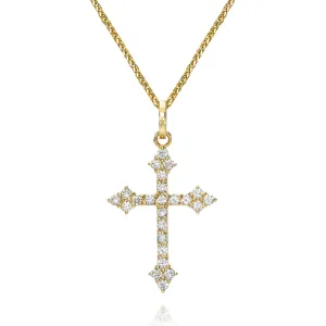 Diamond Gothic Cross Pendant