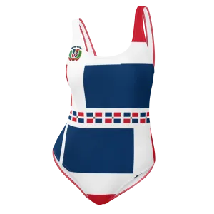 Dominican Republic Flag All-Over Collage One-Piece Swimsuit