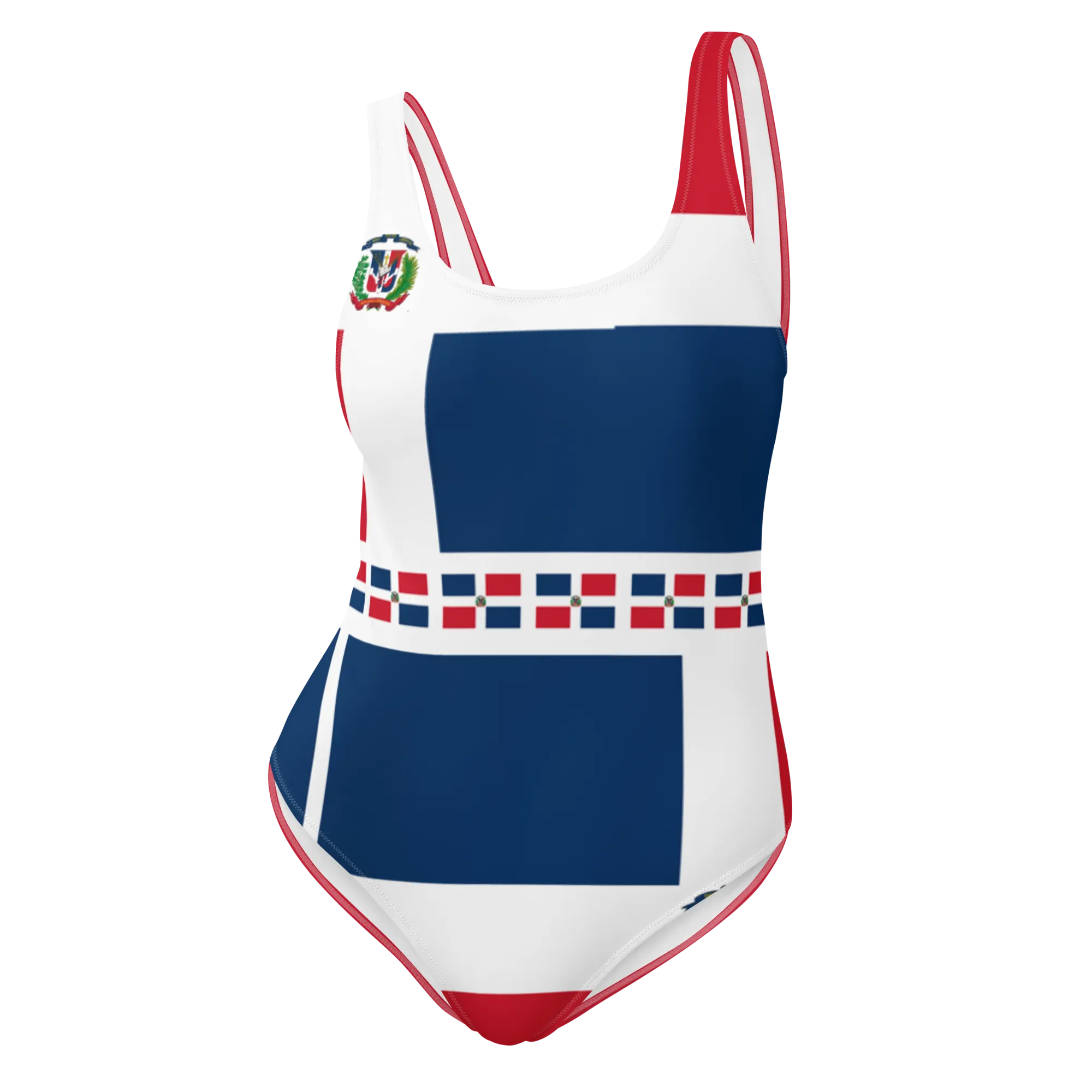 Dominican Republic Flag All-Over Collage One-Piece Swimsuit