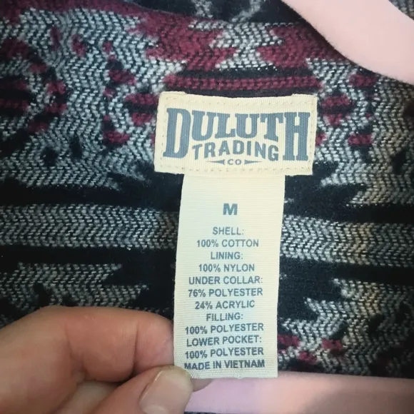 Duluth Trading Tribal Navajo Blanket Vest Southwestern Sherpa Trim Size Medium