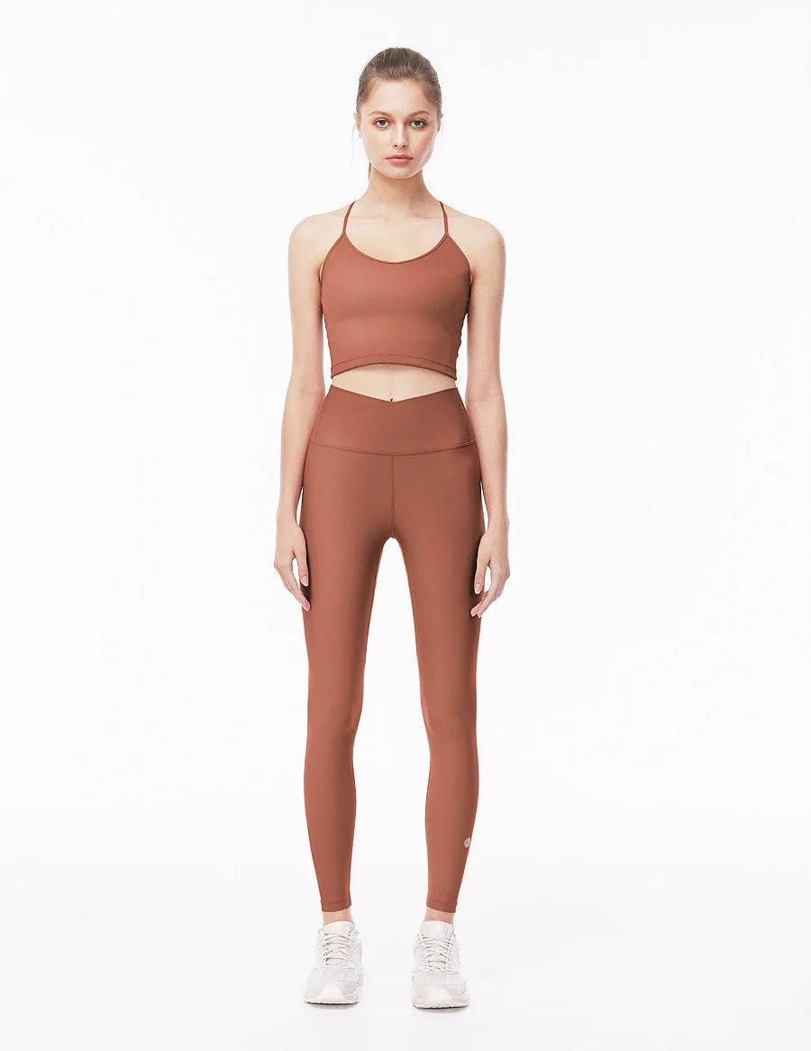easyoga LA-VEDA Stress Free High Rise Tights - R37 Cedar Red