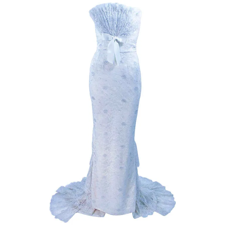 ELIZABETH MASON COUTURE "Vanilla Cloud" Lace Gown