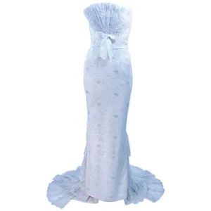 ELIZABETH MASON COUTURE "Vanilla Cloud" Lace Gown
