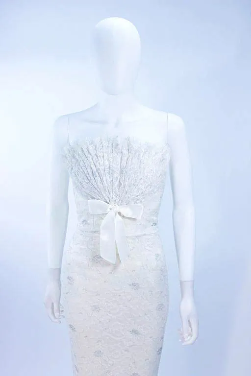 ELIZABETH MASON COUTURE "Vanilla Cloud" Lace Gown