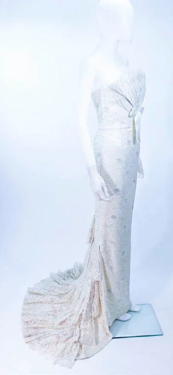 ELIZABETH MASON COUTURE "Vanilla Cloud" Lace Gown