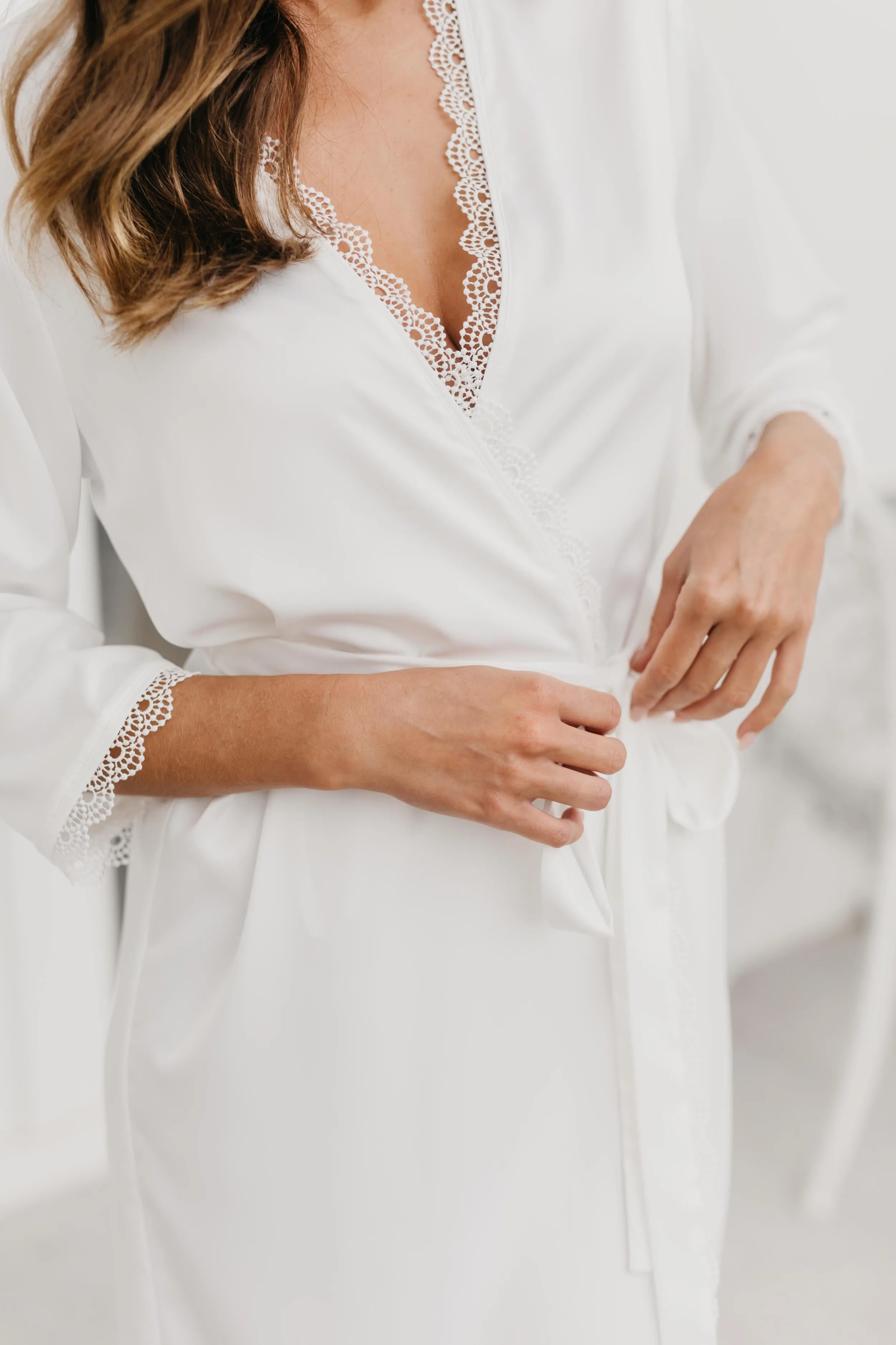 Ellie Lace Trim Robe