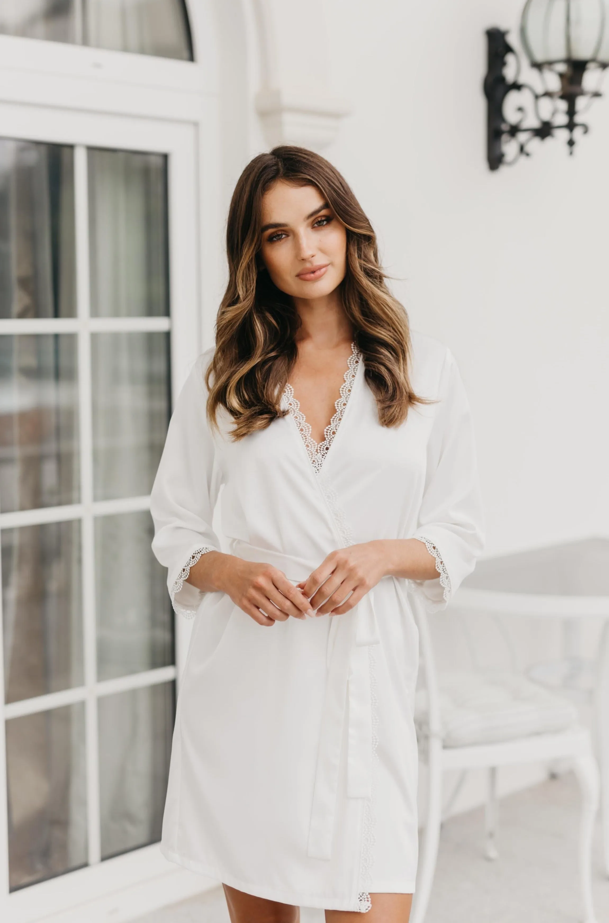 Ellie Lace Trim Robe