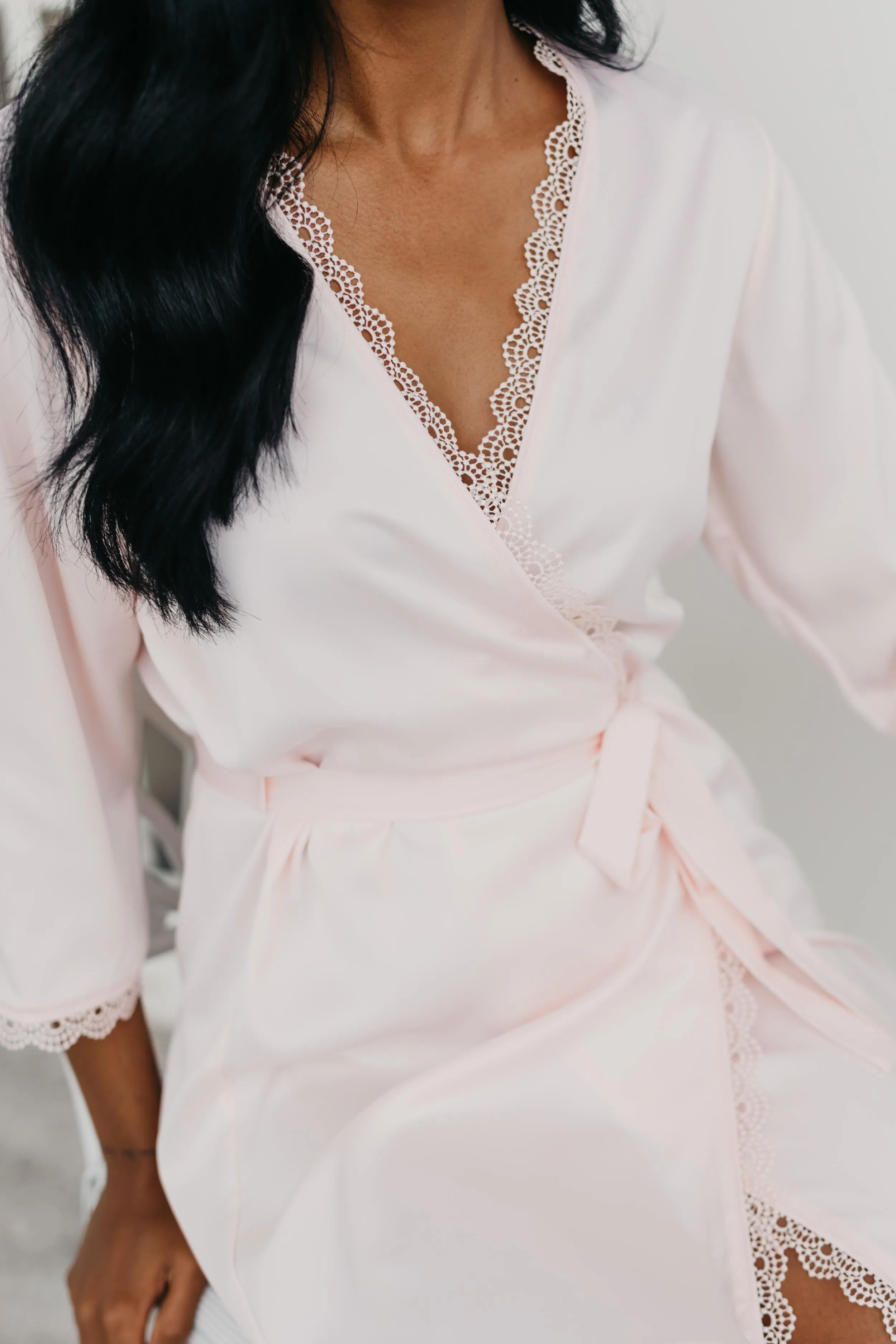 Ellie Lace Trim Robe