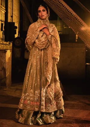Embroidered White Maxi Bridal Dress for Walima #BN1238