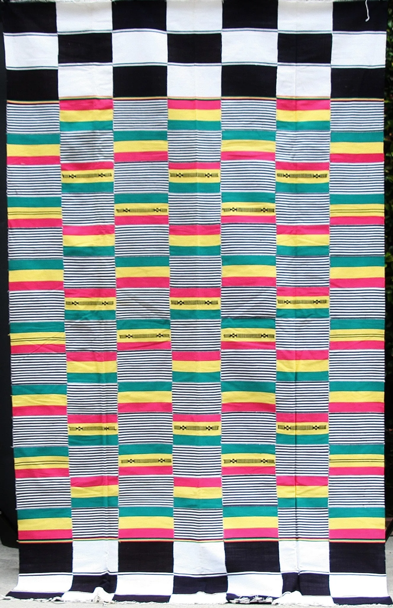 Ewe Kente Textile Handmade Vintage Strip Weave Old Geometric Pattern Ghana
