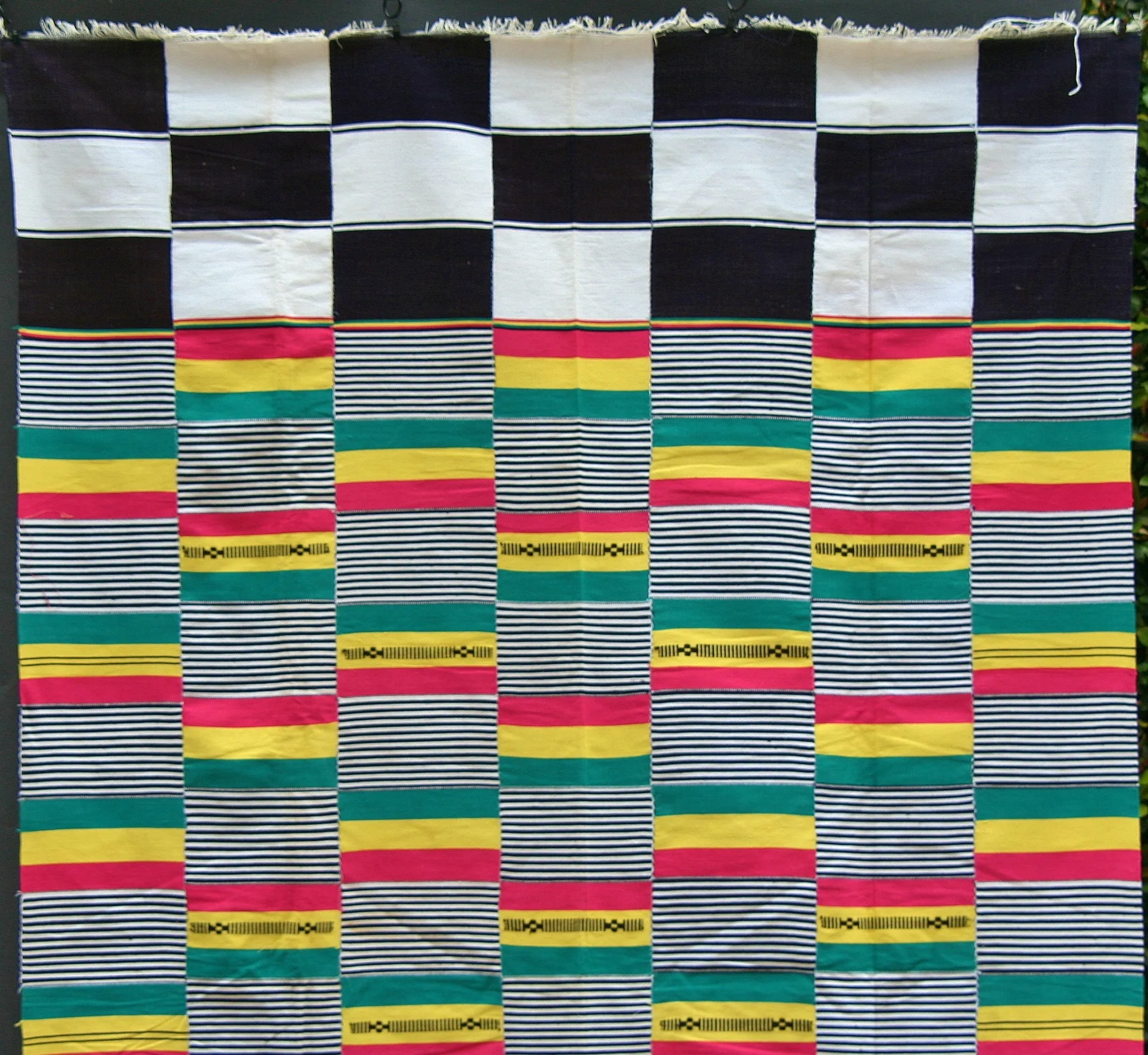 Ewe Kente Textile Handmade Vintage Strip Weave Old Geometric Pattern Ghana