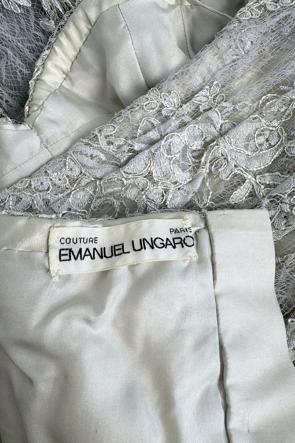 Fall 1989 Emanuel Ungaro Haute Couture Runway Silver Strapless Mini Dress