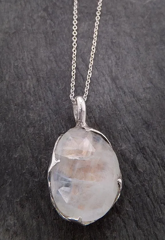 fancy cut rainbow moonstone sterling silver pendant gemstone necklace gemstone jewelry byangeline ss00018 Alternative Engagement