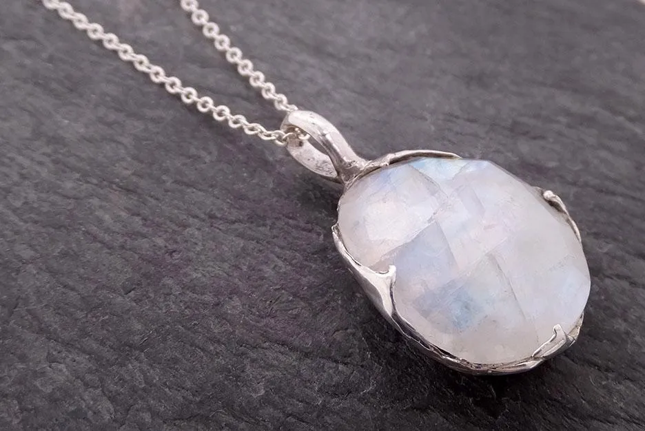 fancy cut rainbow moonstone sterling silver pendant gemstone necklace gemstone jewelry byangeline ss00018 Alternative Engagement