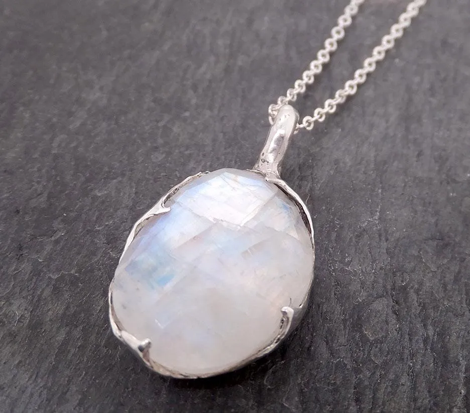 fancy cut rainbow moonstone sterling silver pendant gemstone necklace gemstone jewelry byangeline ss00018 Alternative Engagement