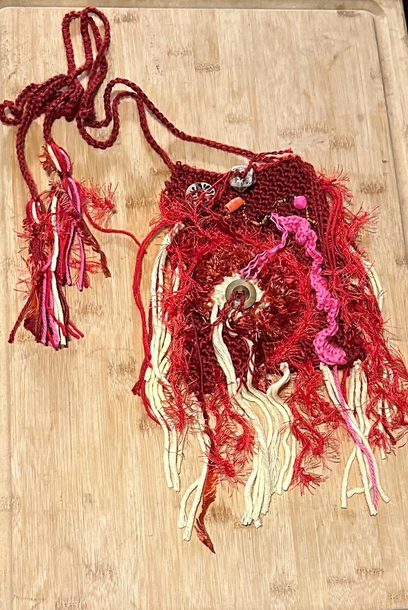 Festival Purse-Belt, Wearable Art, Fiery Sunset palette FREE SHIPPING