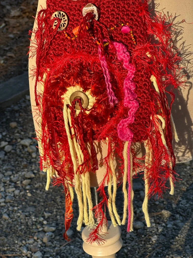 Festival Purse-Belt, Wearable Art, Fiery Sunset palette FREE SHIPPING