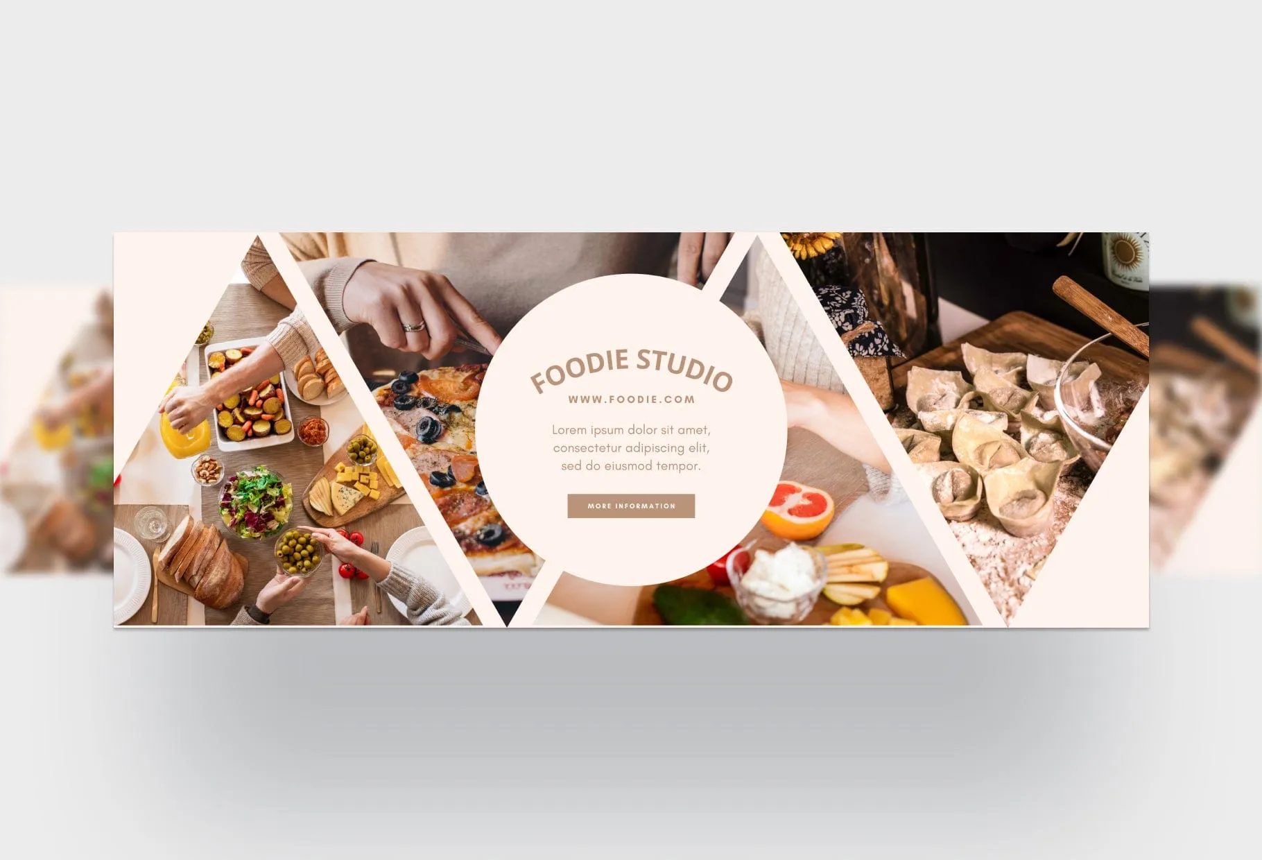 Foodie Studio Facebook Cover for Photographers Editable Canva Template