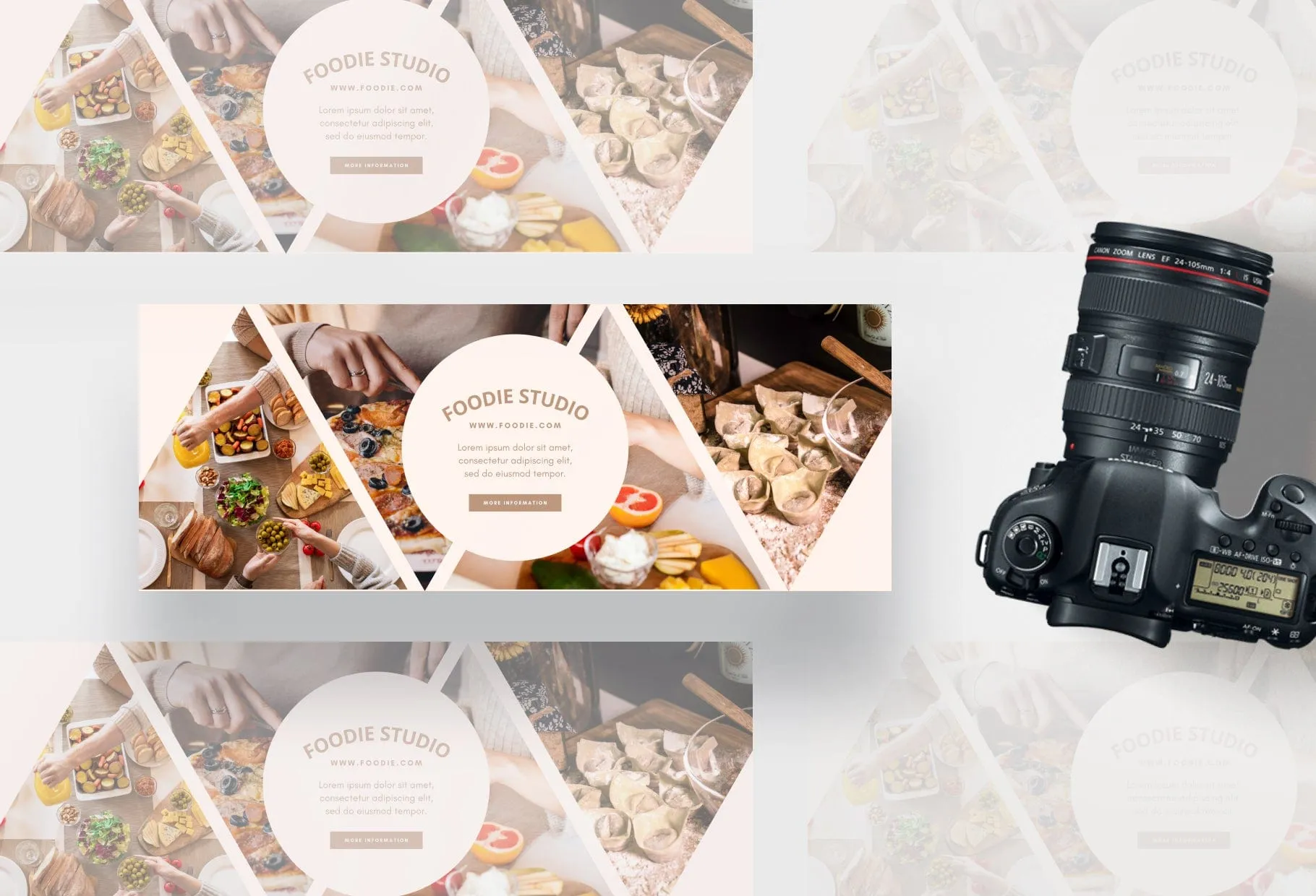 Foodie Studio Facebook Cover for Photographers Editable Canva Template