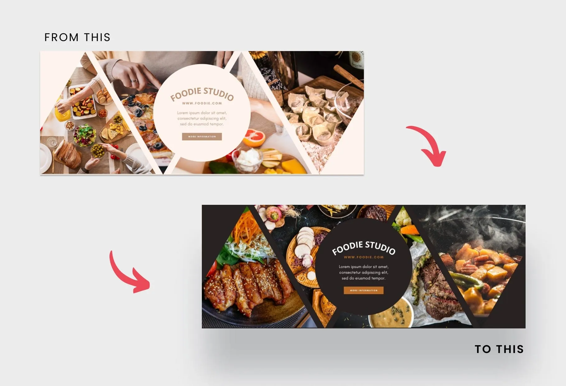Foodie Studio Facebook Cover for Photographers Editable Canva Template