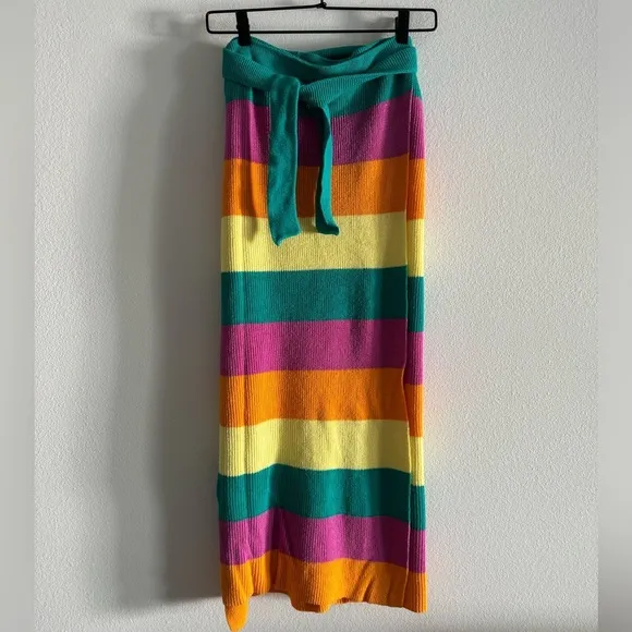 FP Beach Striped Wrap Skirt M