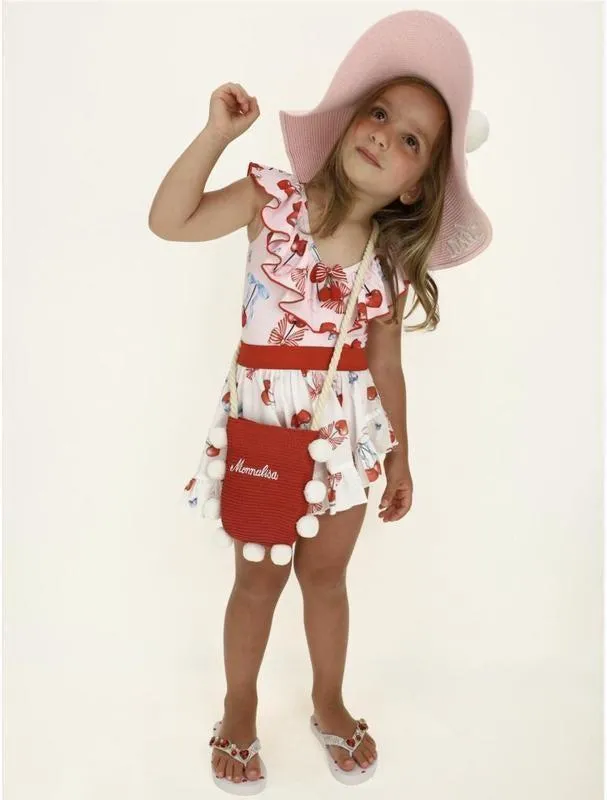 Girls Pink Cherry Swimsuit