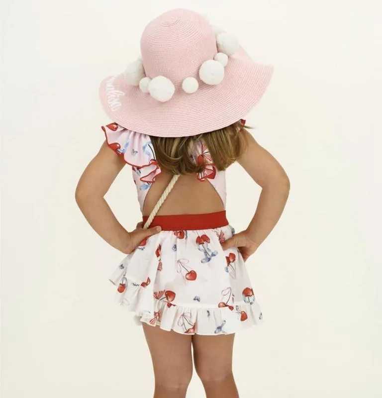 Girls Pink Cherry Swimsuit
