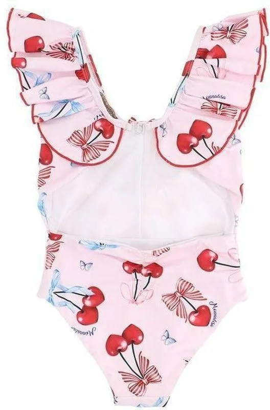 Girls Pink Cherry Swimsuit