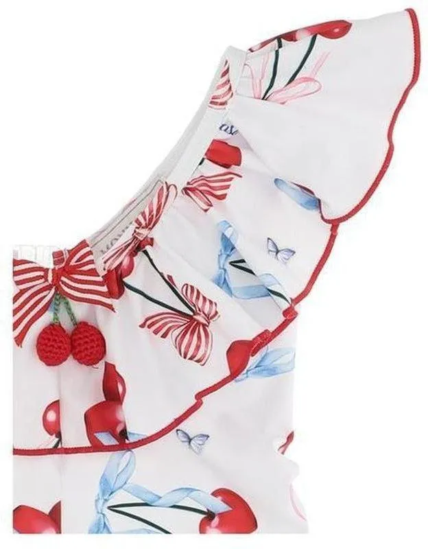 Girls Pink Cherry Swimsuit