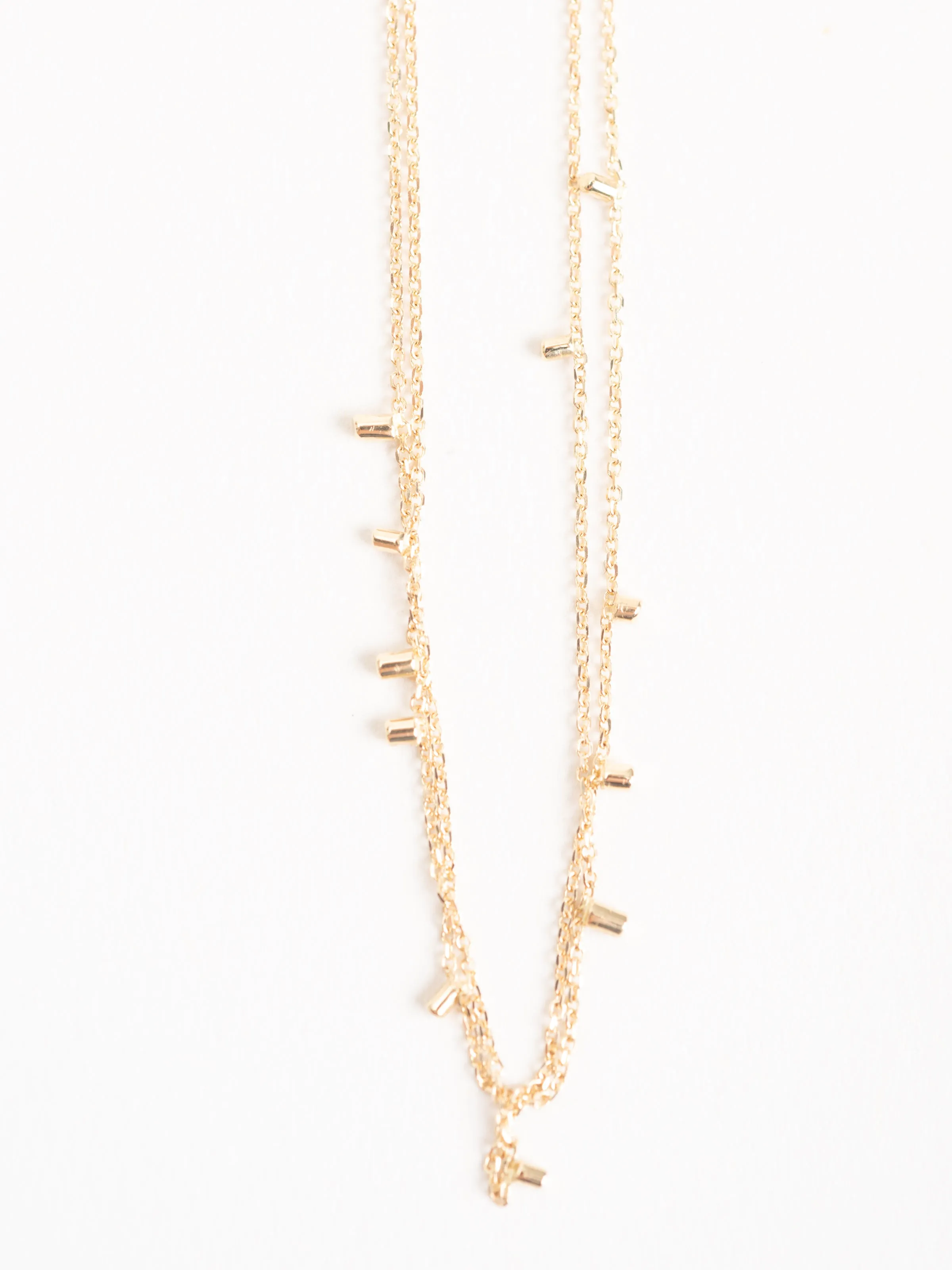 gold dust double strand necklace