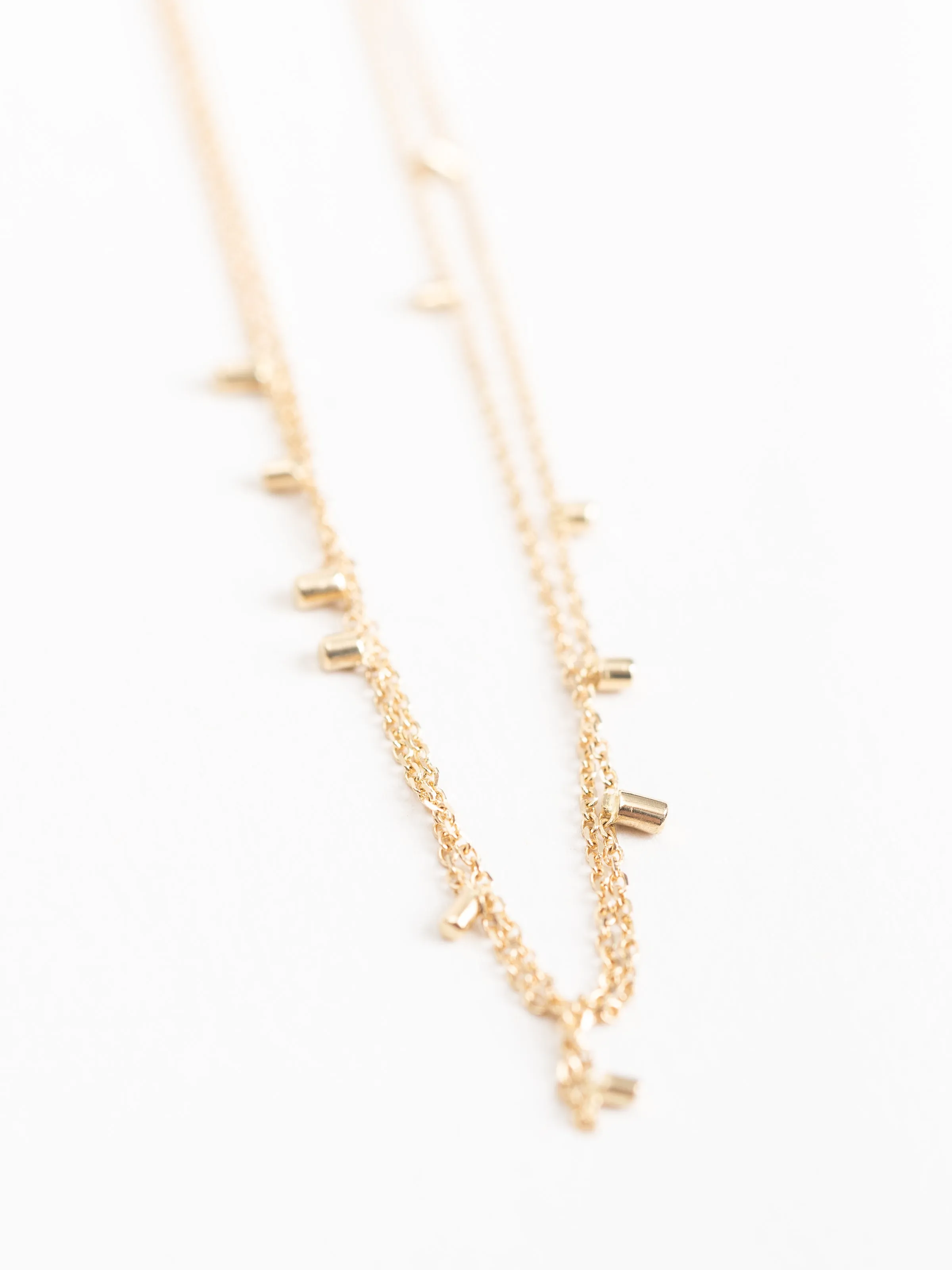 gold dust double strand necklace